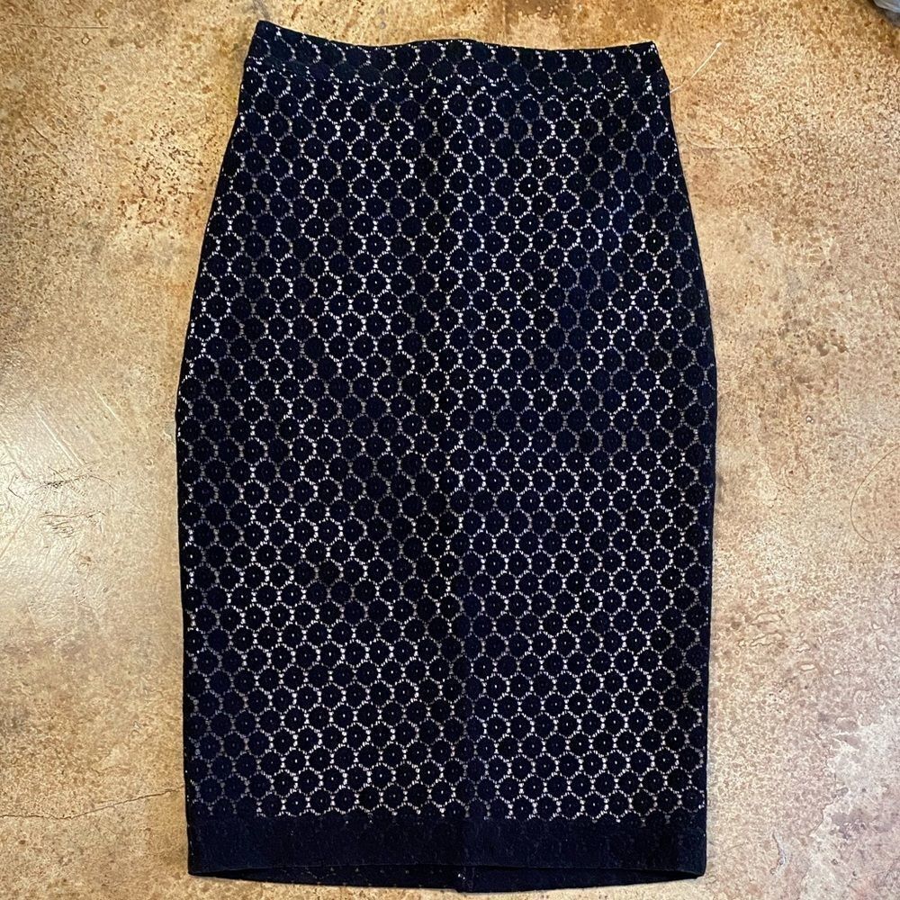 BANANA‎ Republic academia professor black velvet circle overlay pencil skirt